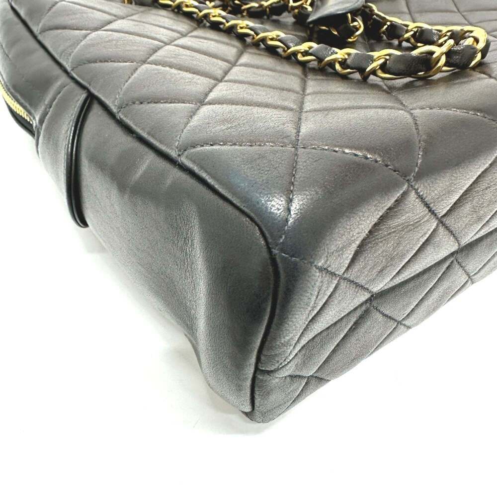 CHANEL Vintage Black Lambskin Leather Logo Shoulder Bag - Picture 5 of 16